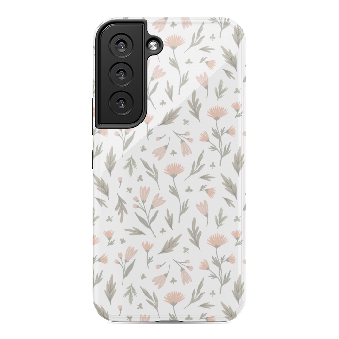 Galaxy S22 StrongFit delicate flowers on a white by Alena Ganzhela