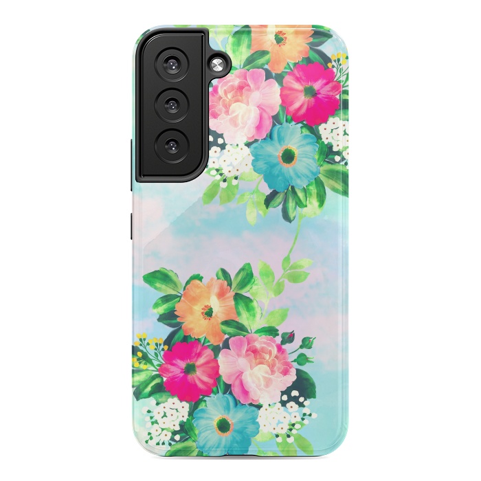 Galaxy S22 StrongFit Girly Vintage Roses Floral Watercolor Paint by InovArts