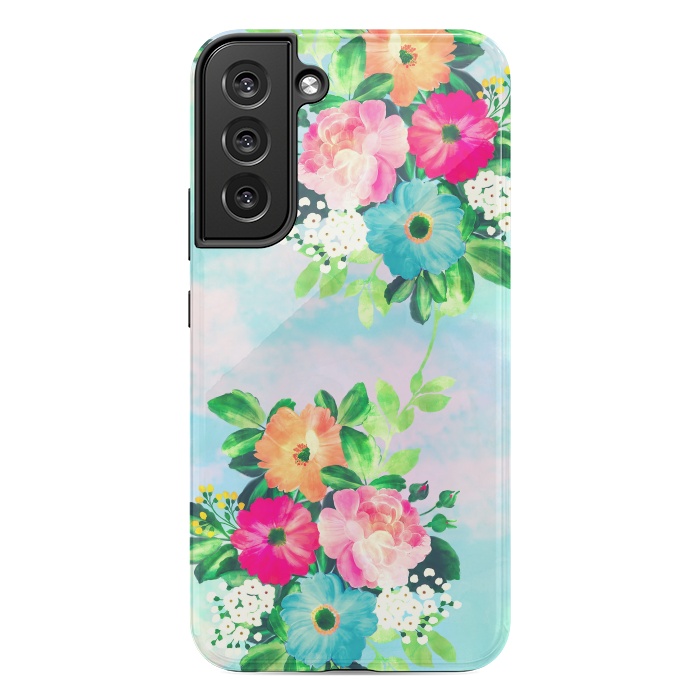 Galaxy S22 plus StrongFit Girly Vintage Roses Floral Watercolor Paint by InovArts