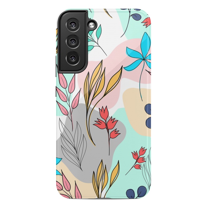 Galaxy S22 plus StrongFit Trendy colorful leaves hand drawn cute illustration by InovArts