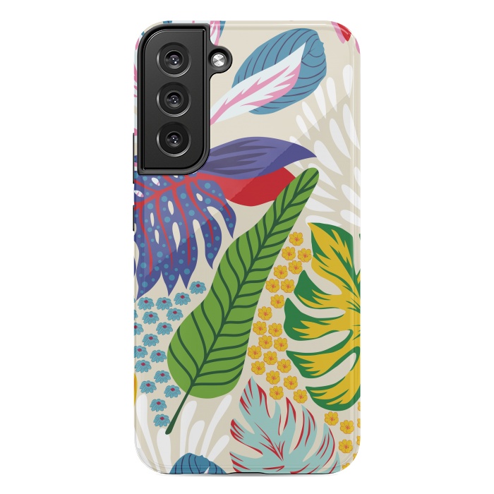 Galaxy S22 plus StrongFit Abstract Color Tropical Leaves by ArtsCase
