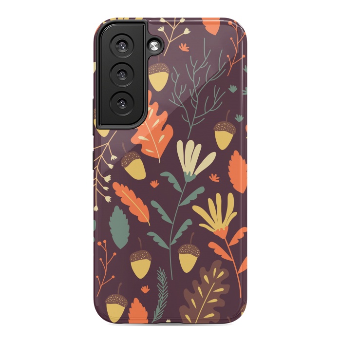 Galaxy S22 StrongFit Autumn Pattern With Red and Orange Leaves by ArtsCase