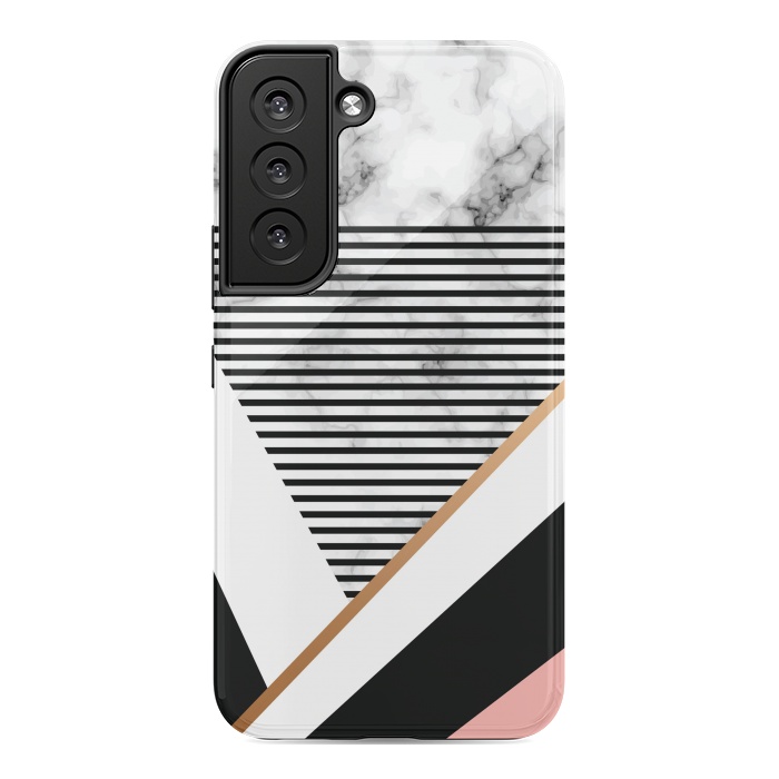 Galaxy S22 StrongFit Geometric Marble Design by ArtsCase