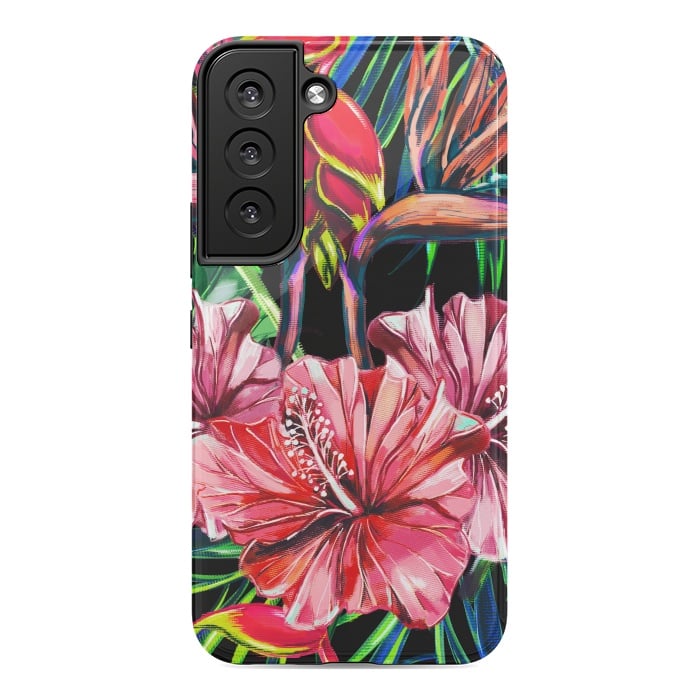 Galaxy S22 StrongFit Beautiful Trendy Seamless Floral Jungle Pattern by ArtsCase