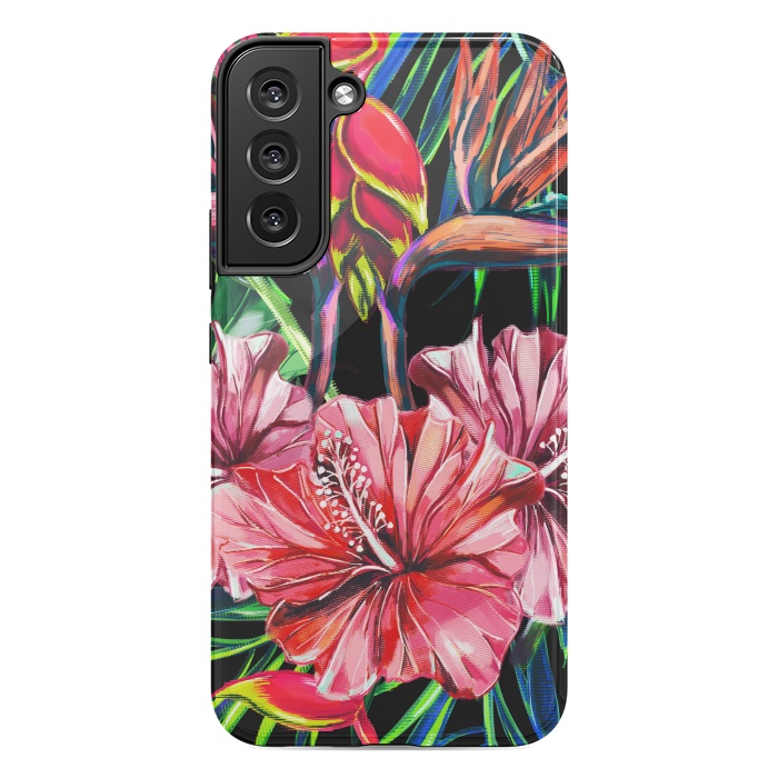 Galaxy S22 plus StrongFit Beautiful Trendy Seamless Floral Jungle Pattern by ArtsCase