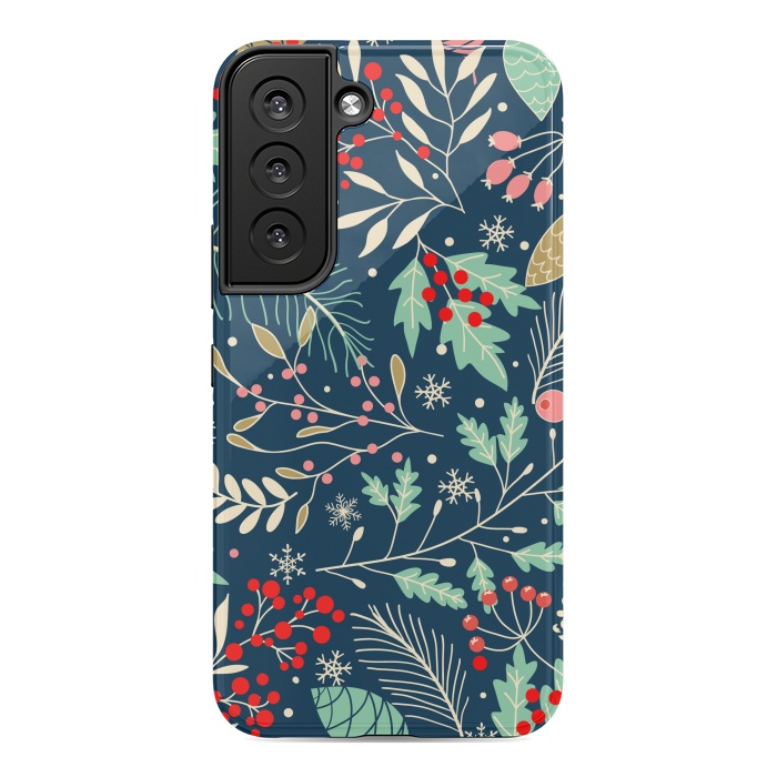 Galaxy S22 StrongFit Christmas Floral Design III by ArtsCase
