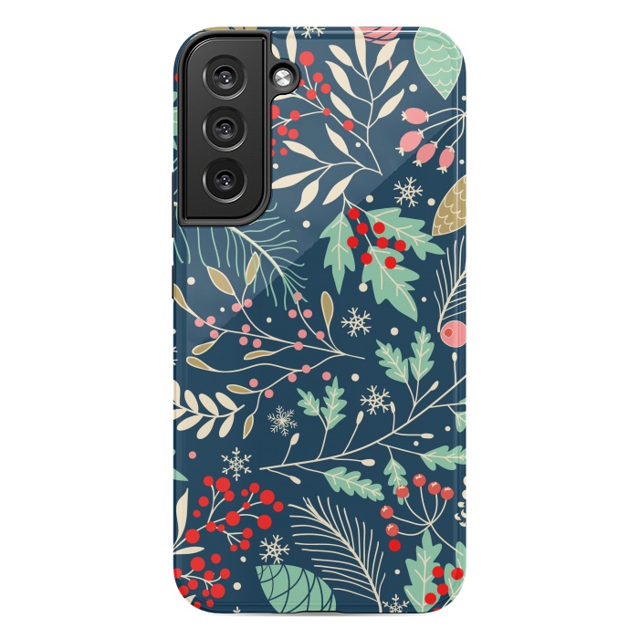 Galaxy S22 plus StrongFit Christmas Floral Design III by ArtsCase