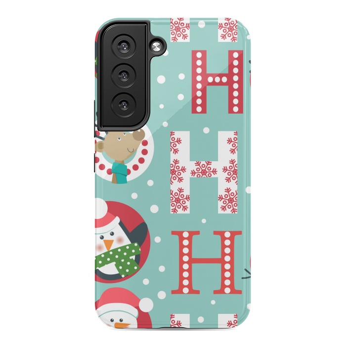 Galaxy S22 StrongFit Christmas Pattern with Santa Deer Penguin and Snowman by ArtsCase
