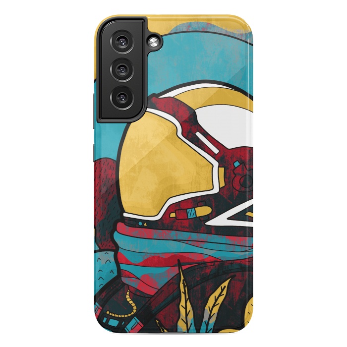 Galaxy S22 plus StrongFit The yellow astronaut explorer by Steve Wade (Swade)