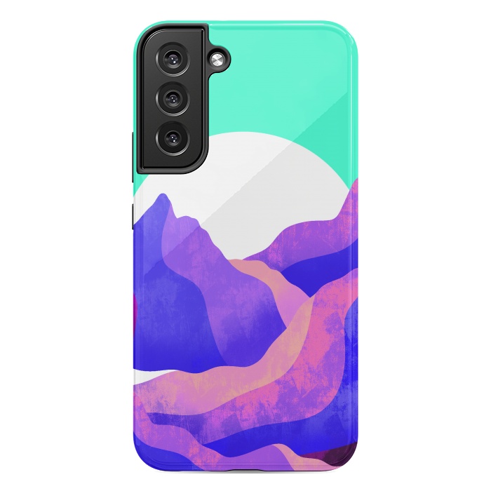 Galaxy S22 plus StrongFit Purple textured mountains by Steve Wade (Swade)