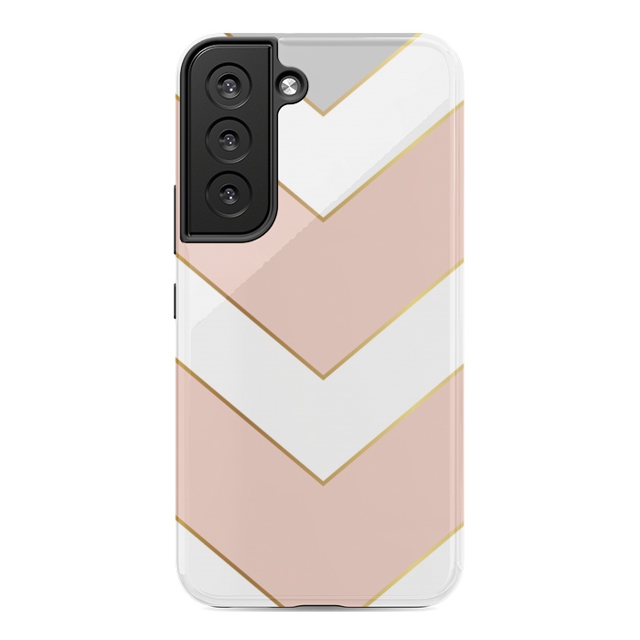 Galaxy S22 StrongFit Marble with Geometric Design Golden I by ArtsCase