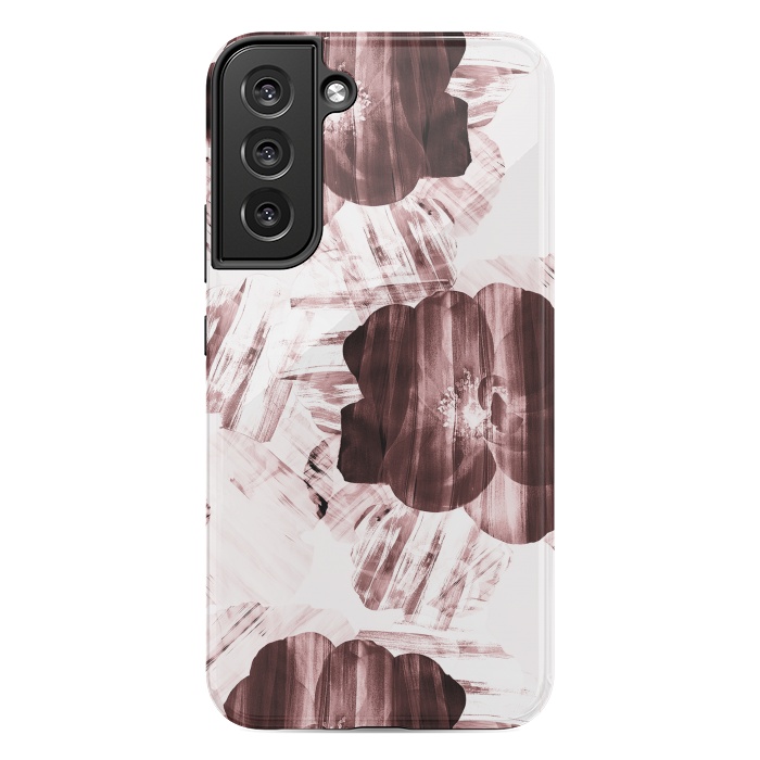 Galaxy S22 plus StrongFit Brushed dark pink rose petals by Oana 