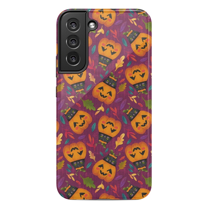 Galaxy S22 plus StrongFit Pumpkin Kitty by Noonday Design