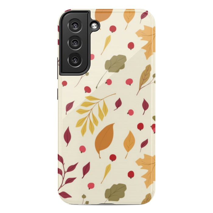 Galaxy S22 plus StrongFit subtle autumn leaves pattern by MALLIKA