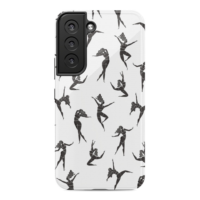 Galaxy S22 StrongFit Dance Girl Pattern Black and White by Jelena Obradovic