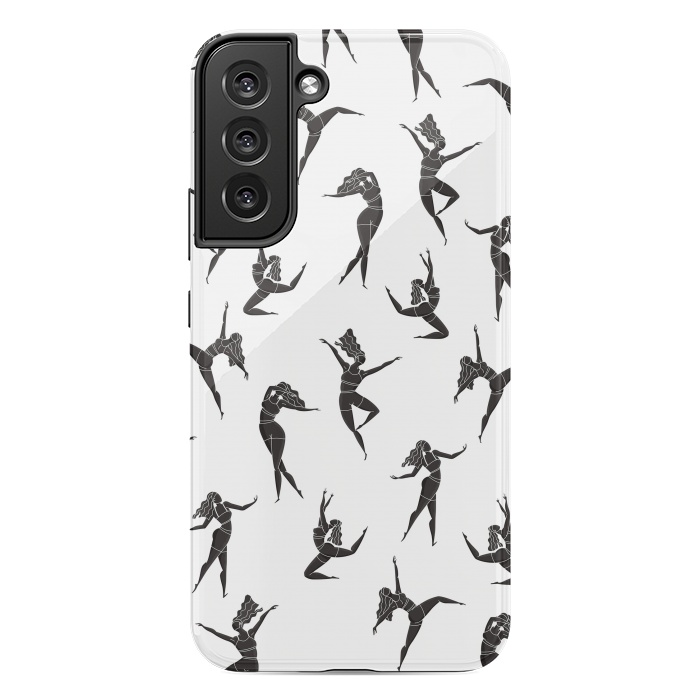Galaxy S22 plus StrongFit Dance Girl Pattern Black and White by Jelena Obradovic