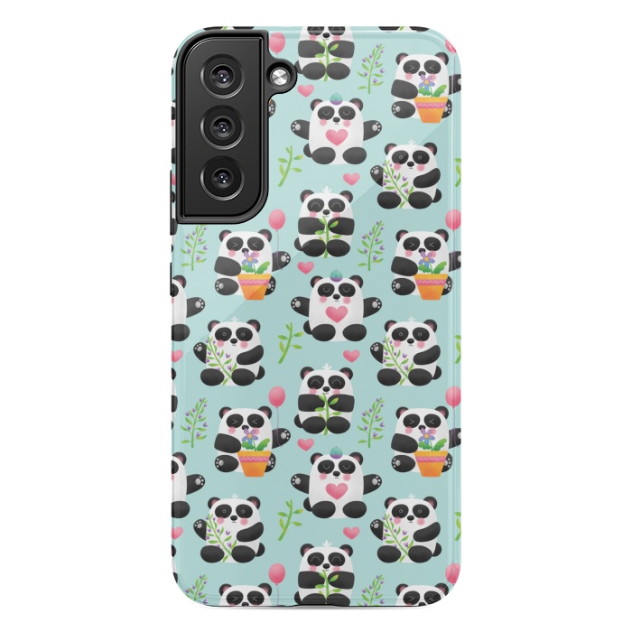 Galaxy S22 plus StrongFit Chubby Playful Pandas by Noonday Design