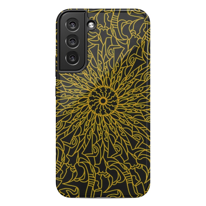 Galaxy S22 plus StrongFit Golden Mandala Intricate pattern by Josie