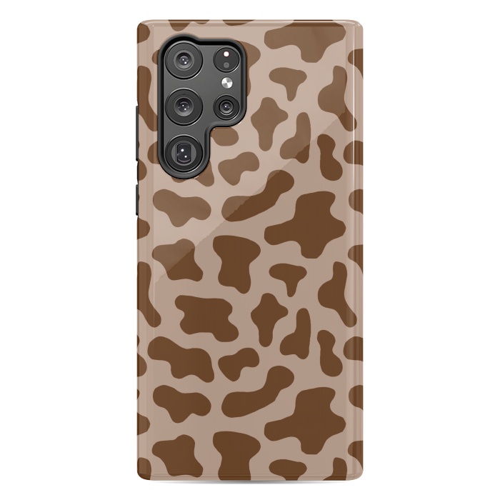 Galaxy S22 Ultra StrongFit Chocolate Milk Brown Cow Print by Julie Erin Designs