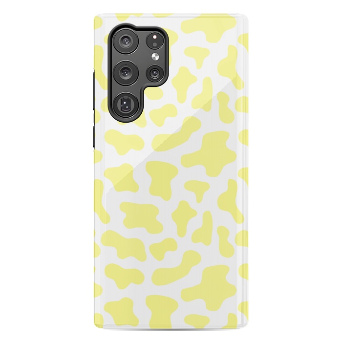Galaxy S22 Ultra StrongFit Yellow Cow Print by Julie Erin Designs