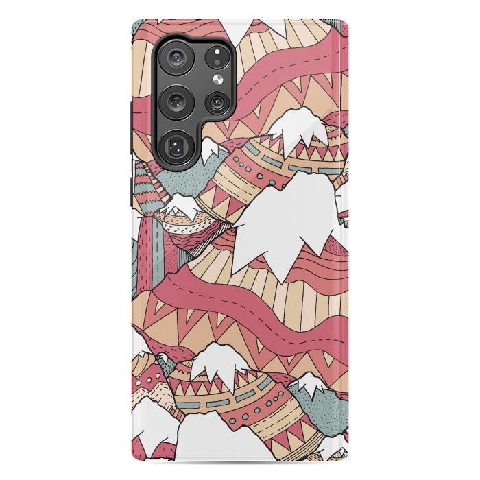 Galaxy S22 Ultra StrongFit Winter Aztec mountains  by Steve Wade (Swade)