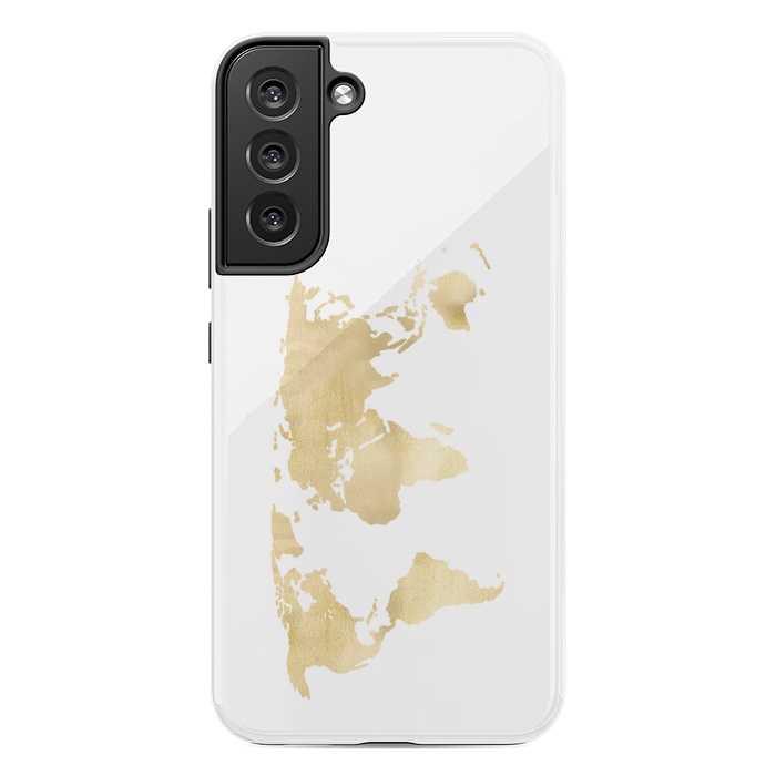 Galaxy S22 plus StrongFit Gold World Map by Tangerine-Tane