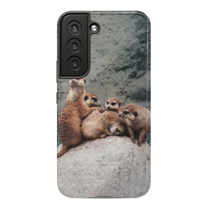 Galaxy S22 StrongFit Meerkat family by Laura Nagel