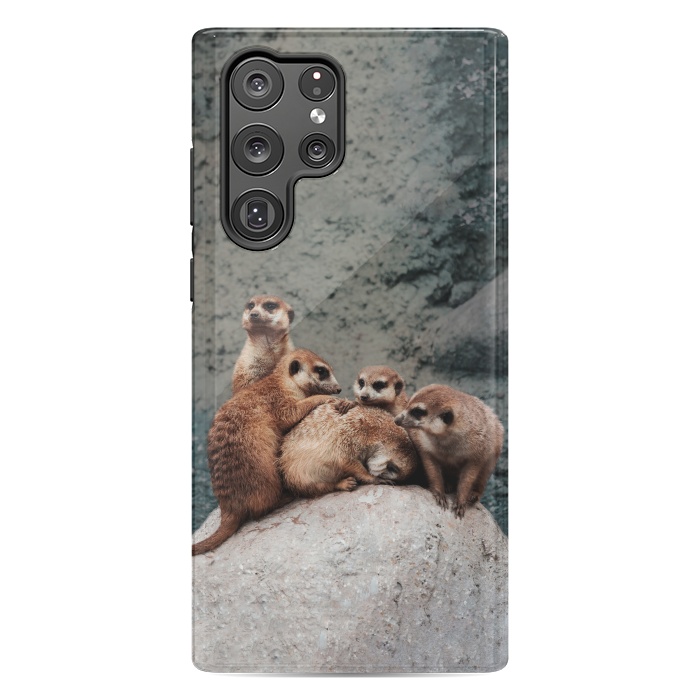 Galaxy S22 Ultra StrongFit Meerkat family by Laura Nagel