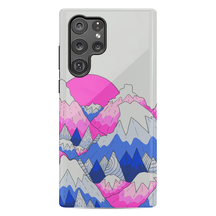 Galaxy S22 Ultra StrongFit The hot pink and blue peaks by Steve Wade (Swade)