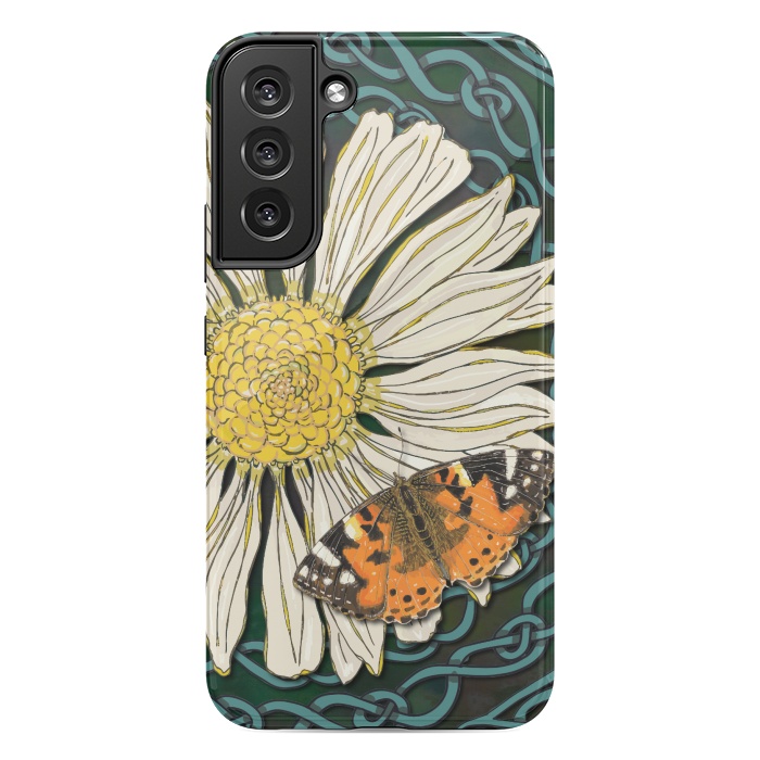 Galaxy S22 plus StrongFit Daisy and Butterfly by Lotti Brown