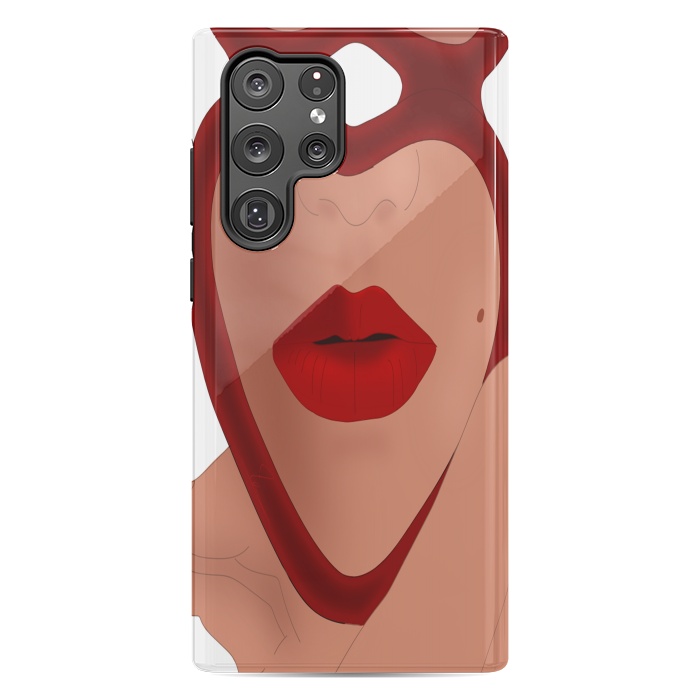 Galaxy S22 Ultra StrongFit Mirrored Lips - Valentines Edition Design by Anima Tea Story