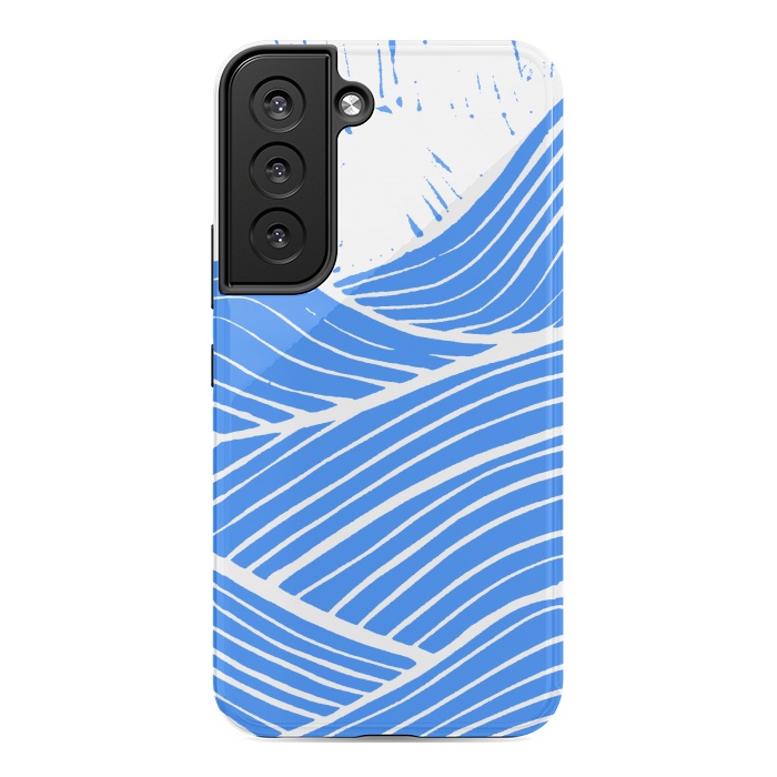 Galaxy S22 StrongFit The blue and white waves by Steve Wade (Swade)