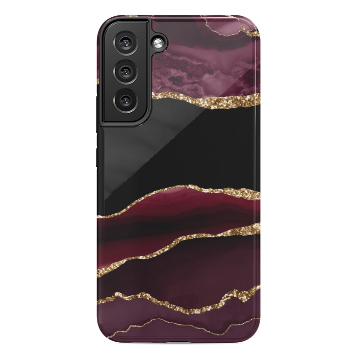 Galaxy S22 plus StrongFit burgundy agate marble by haroulita
