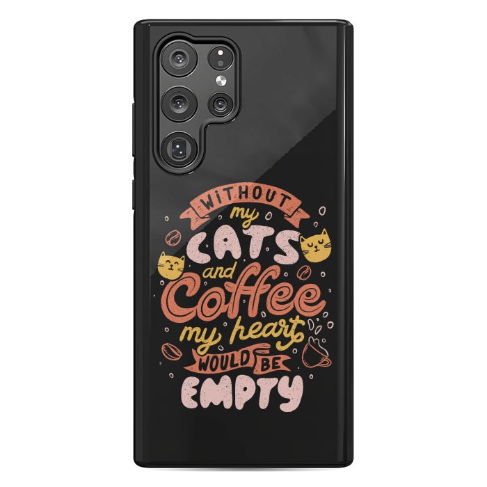 Galaxy S22 Ultra StrongFit Cats and Coffee  by eduely