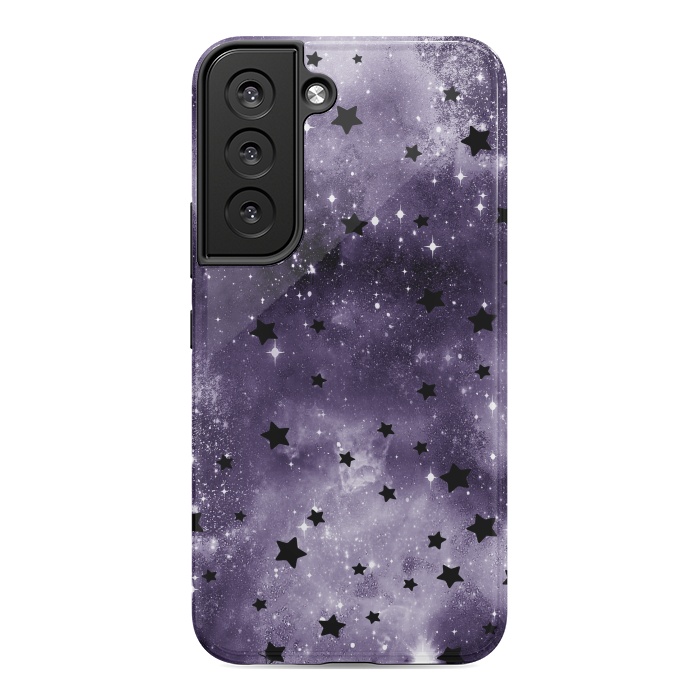 Galaxy S22 StrongFit Dark purple starry galaxy - celestial pattern by Oana 