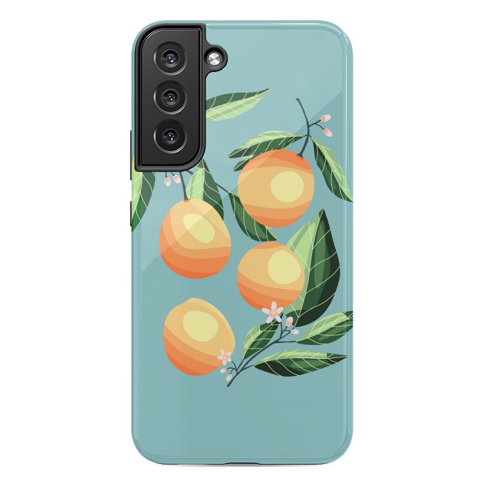 Galaxy S22 plus StrongFit Peaches on blue by Jelena Obradovic
