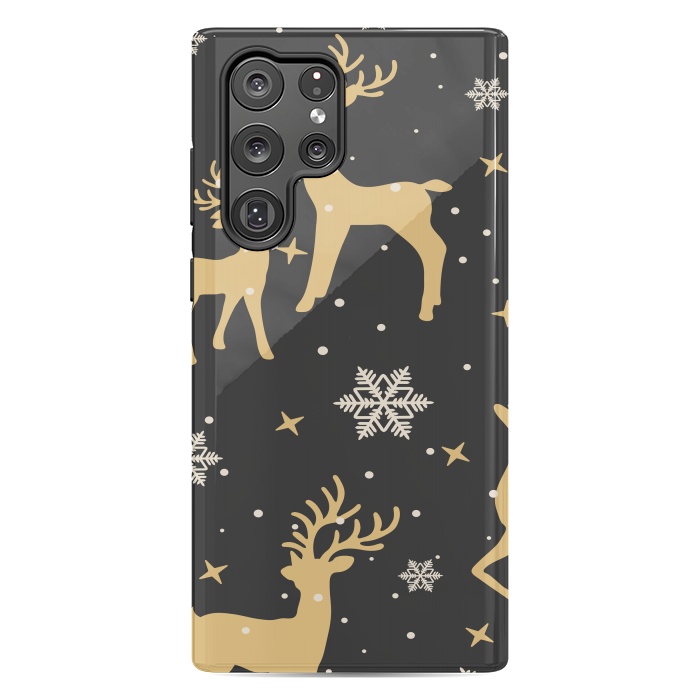 Galaxy S22 Ultra StrongFit gold deers xmas  by haroulita