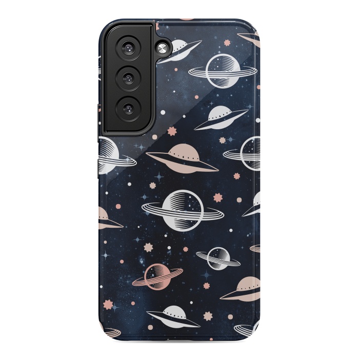 Galaxy S22 StrongFit Planets and stars - space pattern - celestial pattern on navy by Oana 
