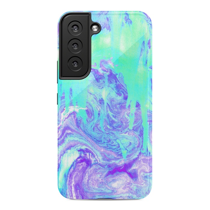 Galaxy S22 StrongFit Melting Marble in Mint & Purple by Tangerine-Tane