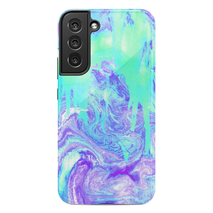 Galaxy S22 plus StrongFit Melting Marble in Mint & Purple by Tangerine-Tane