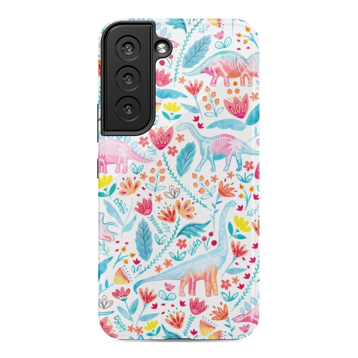 Galaxy S22 StrongFit Dinosaur Delight on White by gingerlique