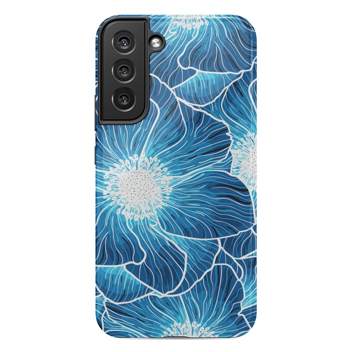 Galaxy S22 plus StrongFit Blue Anemones Wildflower G605 by Medusa GraphicArt