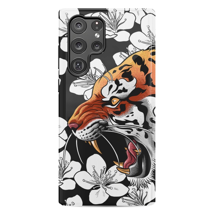 Galaxy S22 Ultra StrongFit Flowers Tiger by Alberto