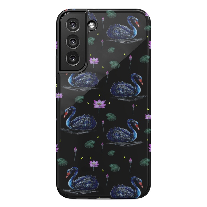 Galaxy S22 plus StrongFit Black Swans in Lily Pond by Negin Mf
