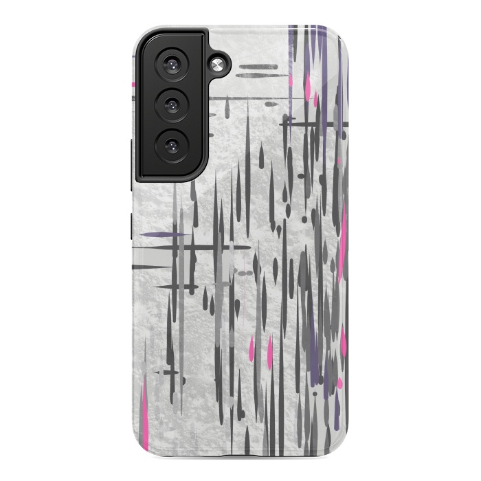 Galaxy S22 StrongFit Abstract pink and grey highlights  by Josie