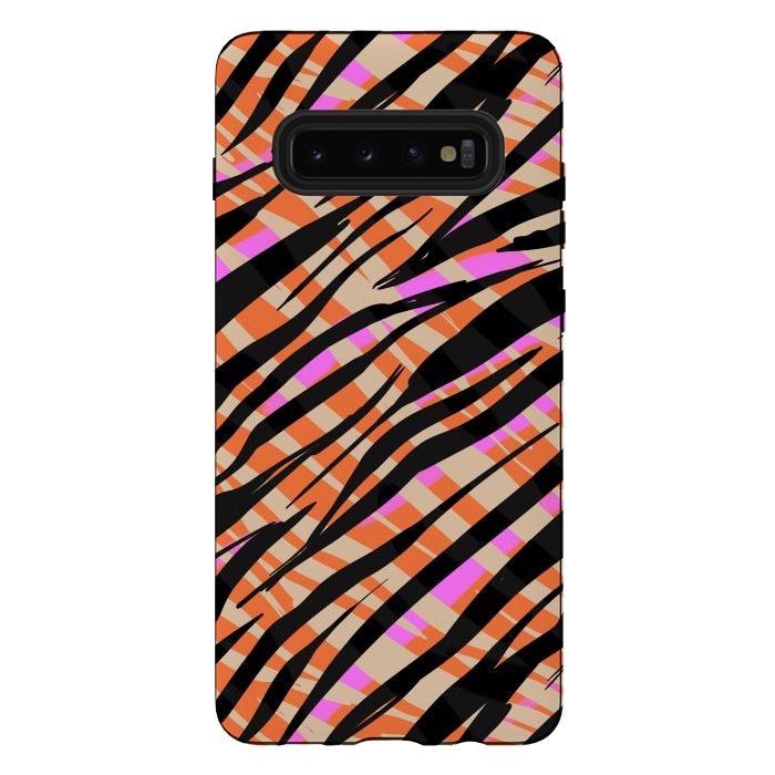 Galaxy S10 plus StrongFit Tiger skin by Laura Grant