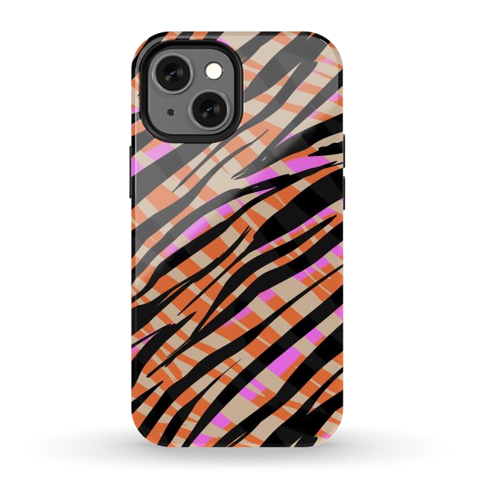 iPhone 12 mini StrongFit Tiger skin by Laura Grant
