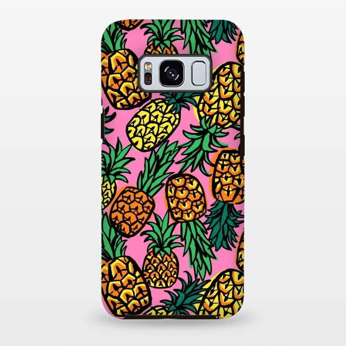 Galaxy S8 plus StrongFit Tropical Pineapples by Laura Grant