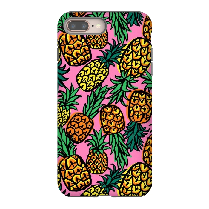 iPhone 8 plus StrongFit Tropical Pineapples by Laura Grant