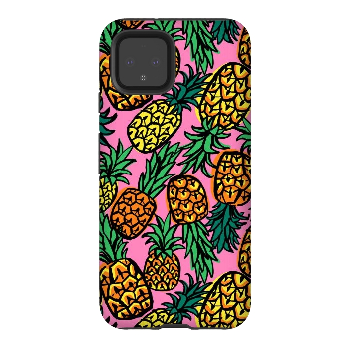 Pixel 4 StrongFit Tropical Pineapples by Laura Grant